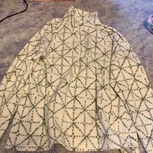 White and green light jacket fleece